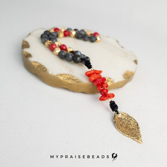 Labradorite & Red Agate Tasbih