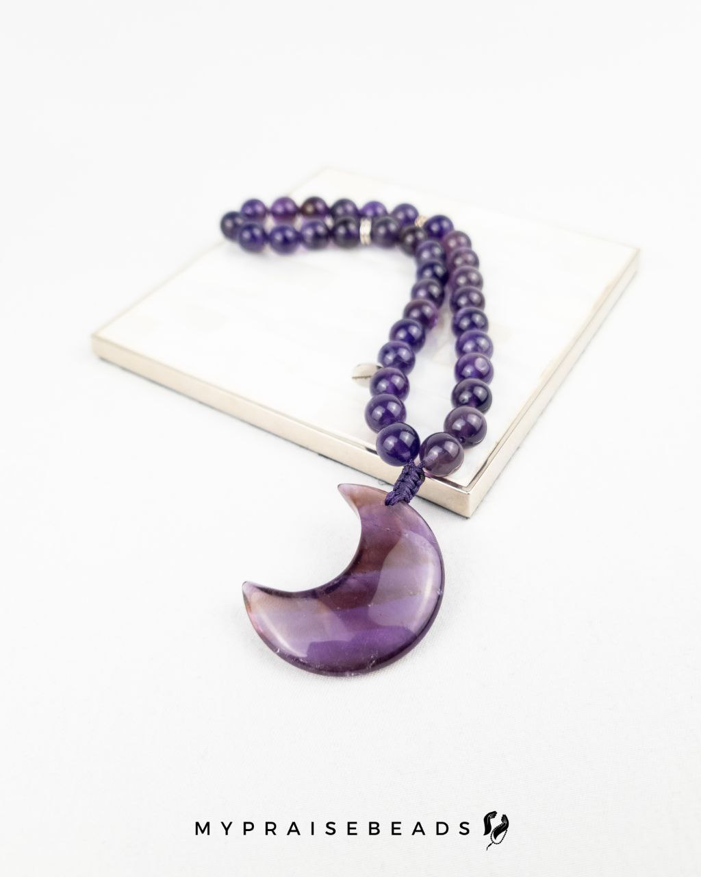 33 Bead Amethyst Crescent