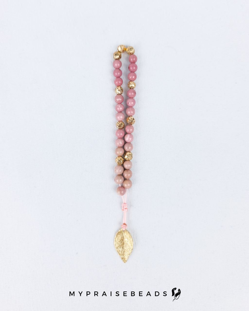 Rhodonite Bracelet with Leaf