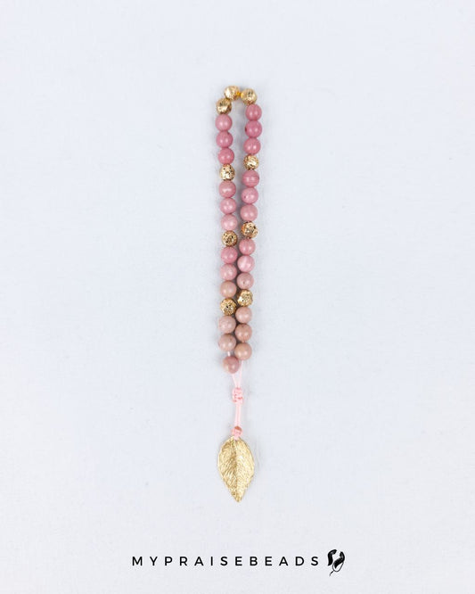 Rhodonite Bracelet with Leaf