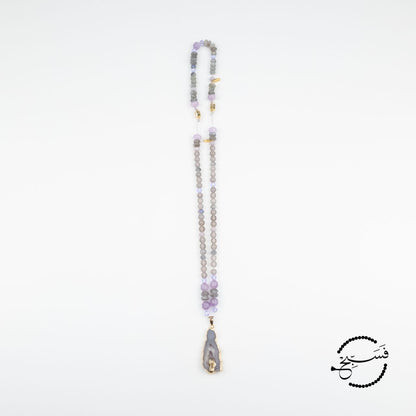 grey and purple magnetic necklace & bracelet set