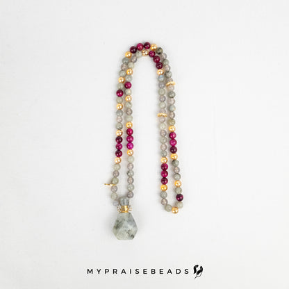 Labradorite & Fuchsia Tiger Eye Tasbih