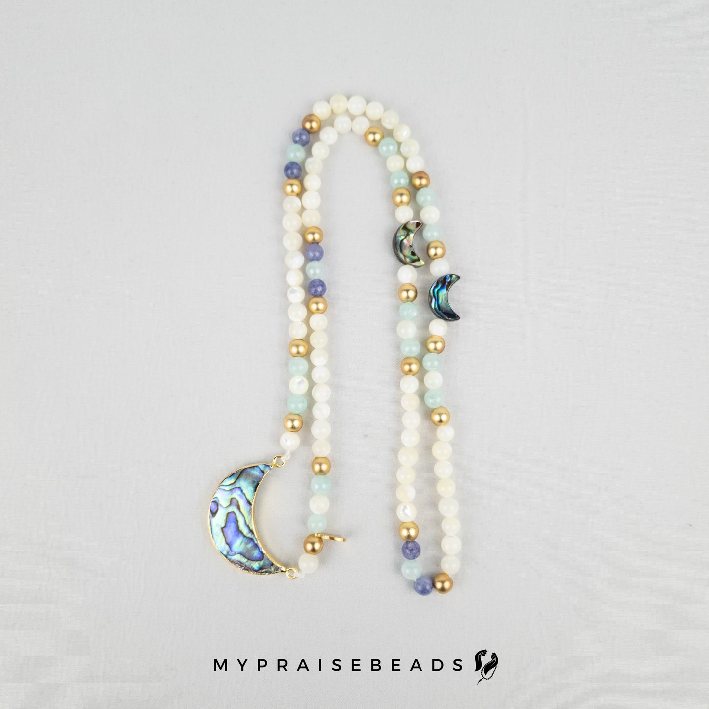 Abalone & Trochus Shell Moon Tasbih