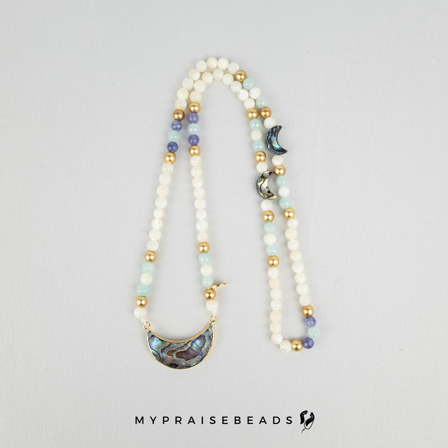 Abalone & Trochus Shell Moon Tasbih