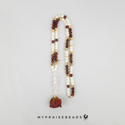 Cloisonné & Trochus Shell Flower Tasbih