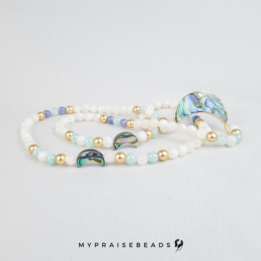 Abalone & Trochus Shell Moon Tasbih