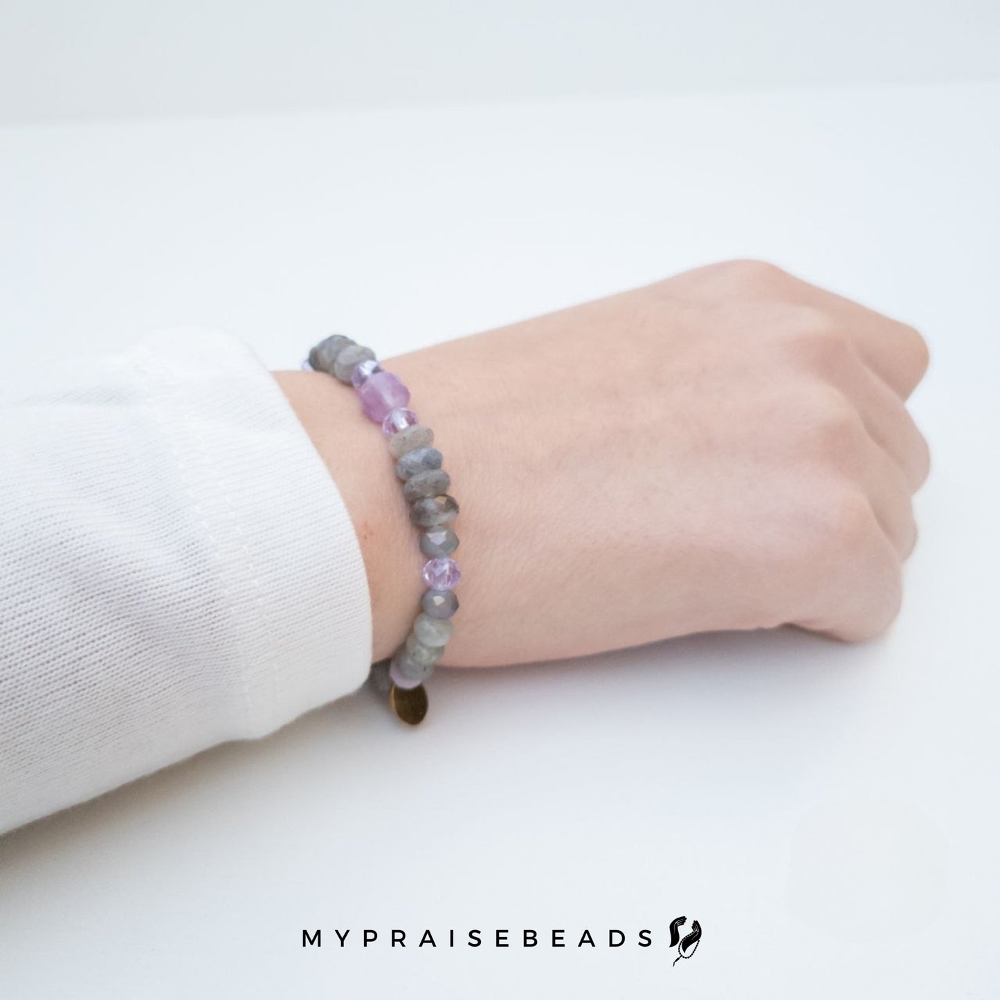 Grey and Purple Magnetic Necklace & Bracelet Set