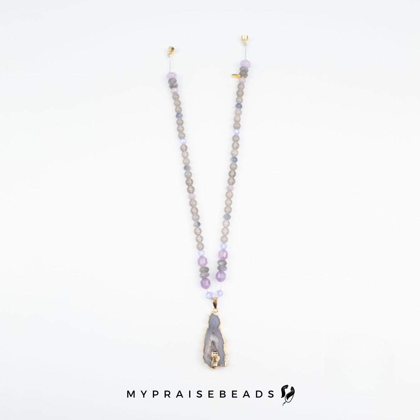 Grey and Purple Magnetic Necklace & Bracelet Set