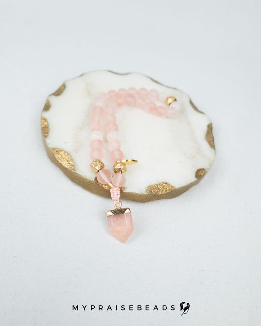 Watermelon & Rose Quartz 33 Bead Tasbih