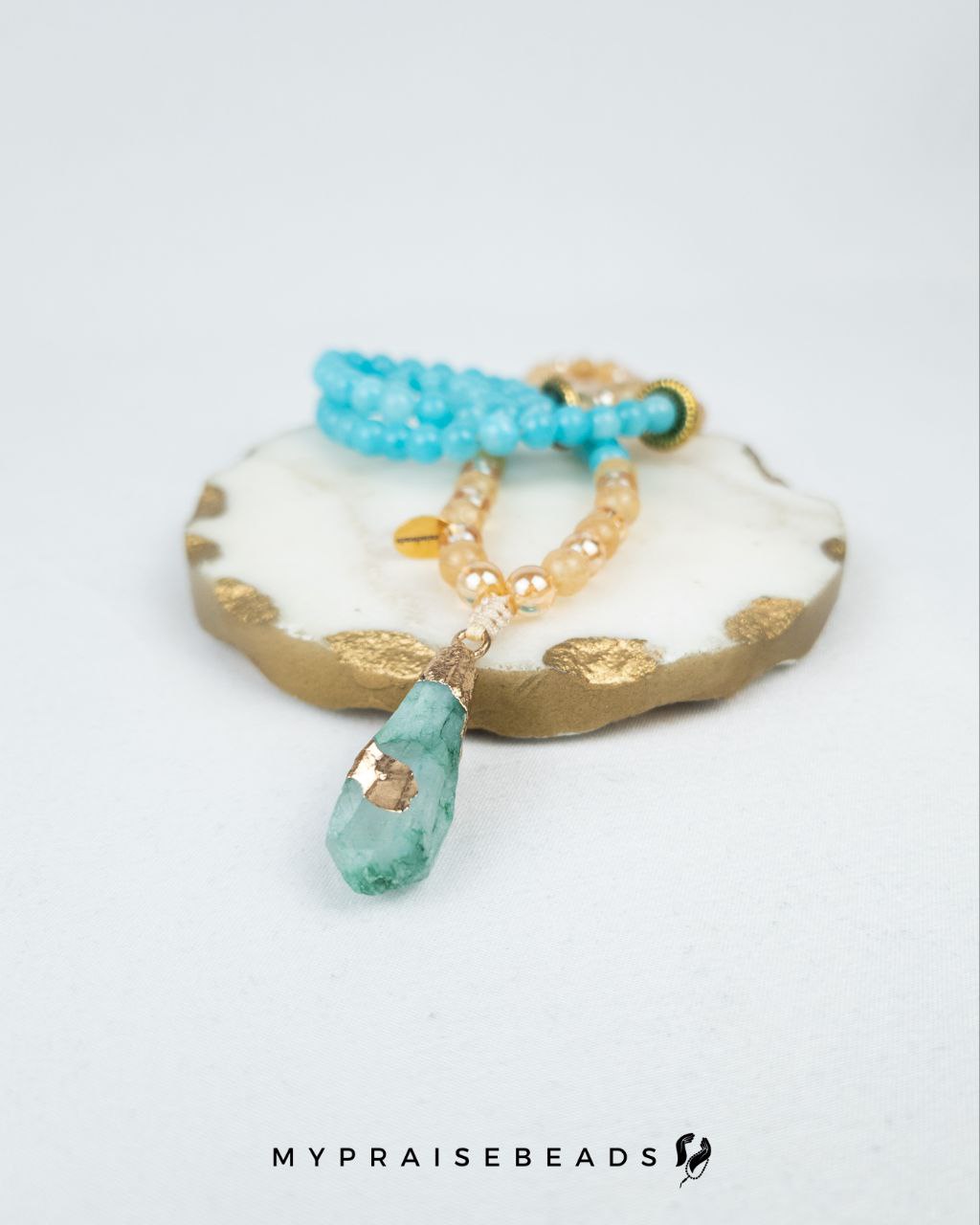 Amazonite & Smokey Quartz Tasbih