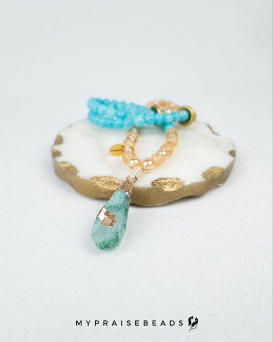 Amazonite & Smokey Quartz Tasbih