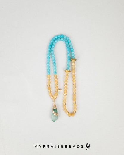 Amazonite & Smokey Quartz Tasbih