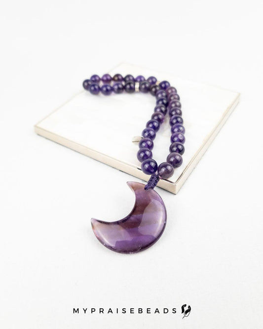33 Bead Amethyst Crescent