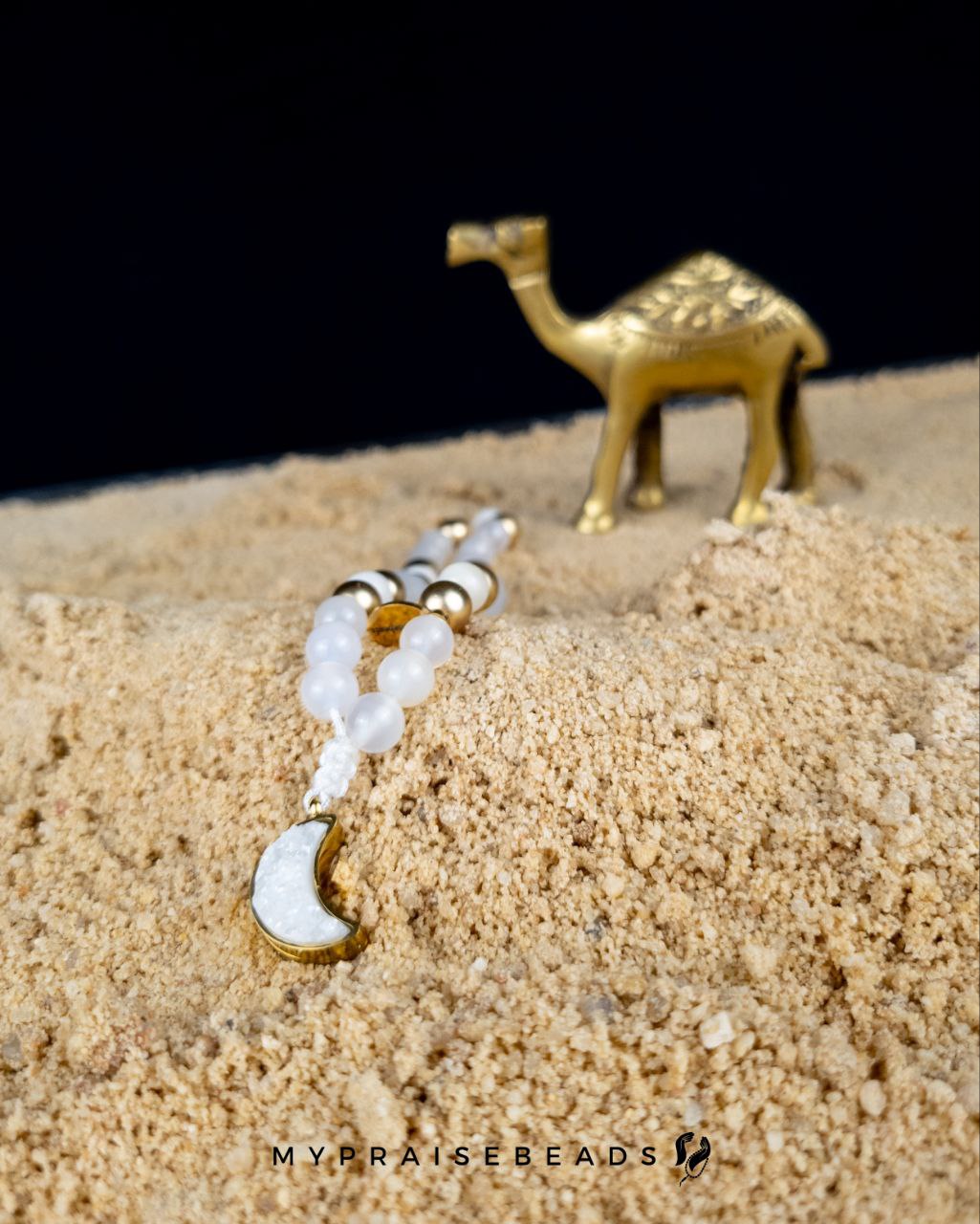 White Crescent 33 Bead Tasbih