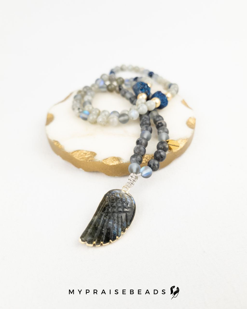 Labradorite & Navy Blue Tasbih