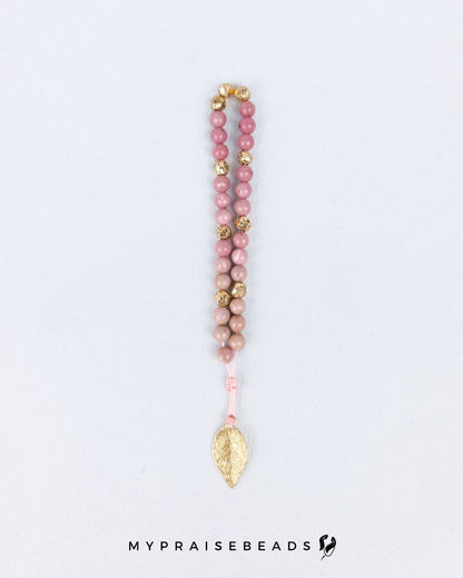Rhodonite Bracelet with Leaf