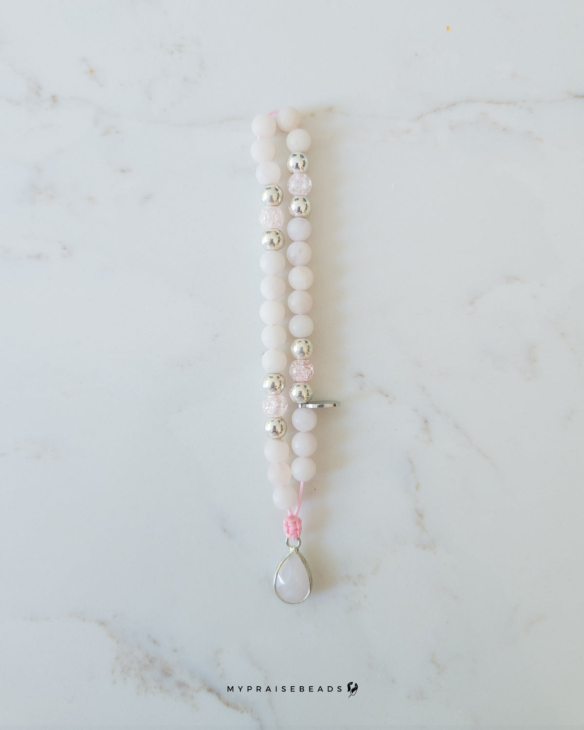 33 Bead Pink & Silver Tasbih